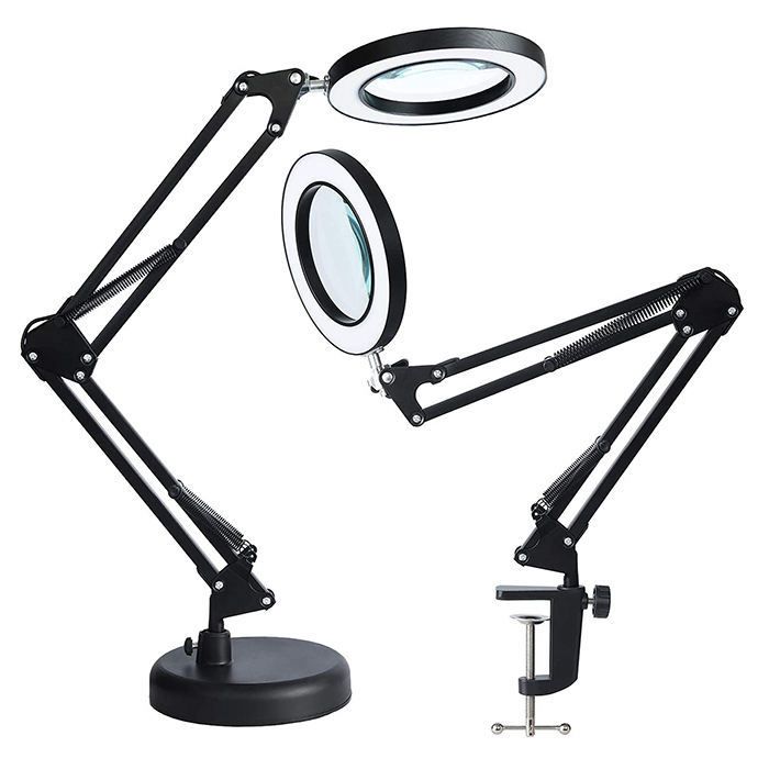  2.5X Clamp on Magnifying Glass with Light, Magnifying